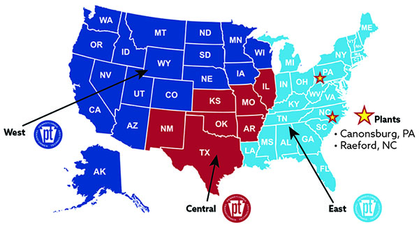 ​PTT National Field Services – Coverage Areas