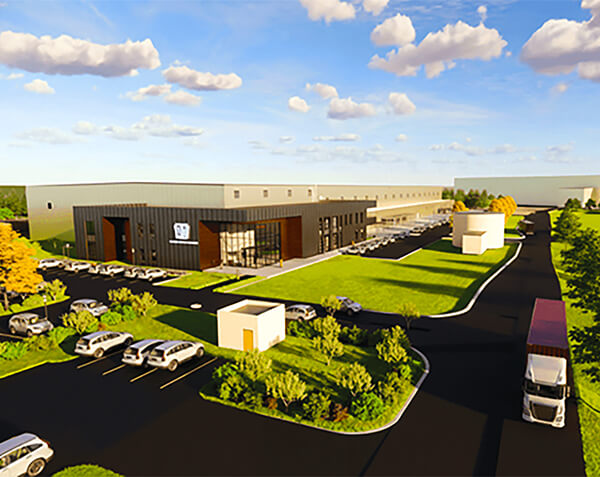 An artist rendering of of the future PTT 150,000-square-foot-facility